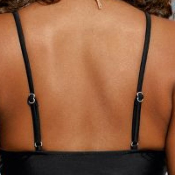 CUPSHE  Joyce Black Ruched One Piece Swimsuit  NEW WITH TAGS! - Picture 8 of 14